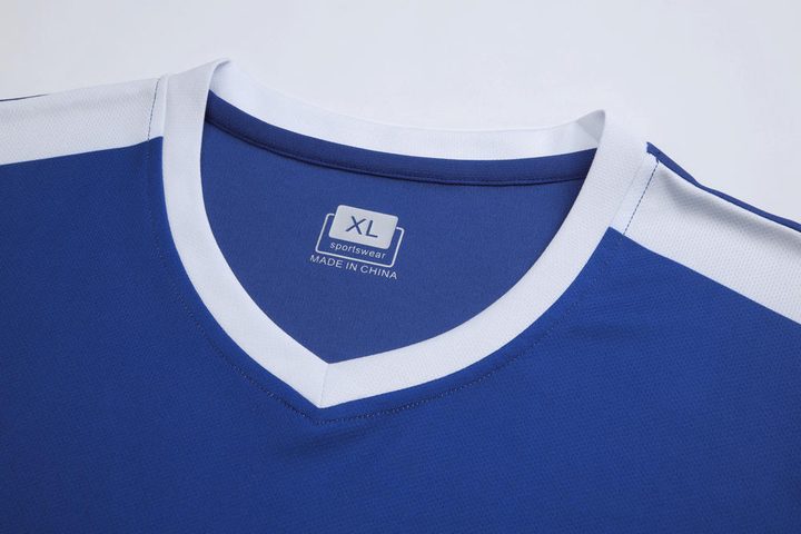 V-neck Short Sleeve Striped Soccer Jersey – DETAIL 1