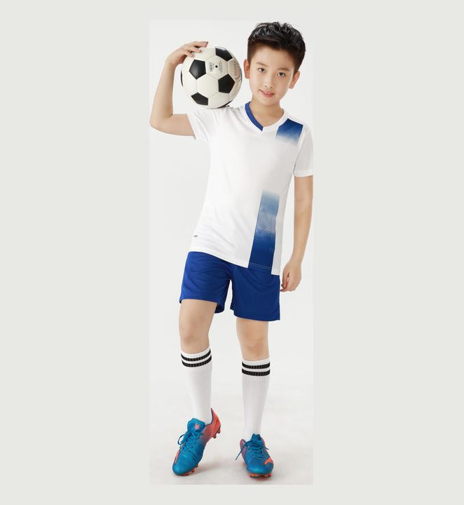 Maglia da calcio a maniche corte con scollo a V con motivo geometrico – MODEL 1