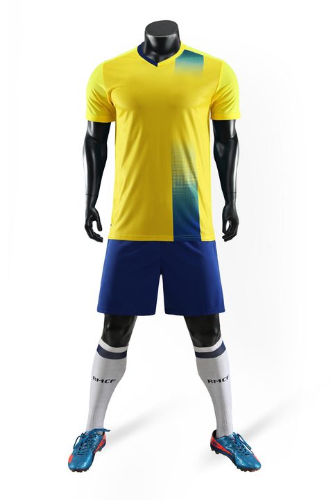 Maglia da calcio a maniche corte con scollo a V con motivo geometrico – FRONT 4