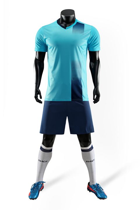 Maglia da calcio a maniche corte con scollo a V con motivo geometrico – FRONT 3