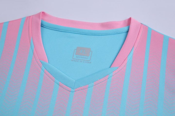 Crew-neck Short Sleeve Striped Soccer Jersey – DETAIL 2