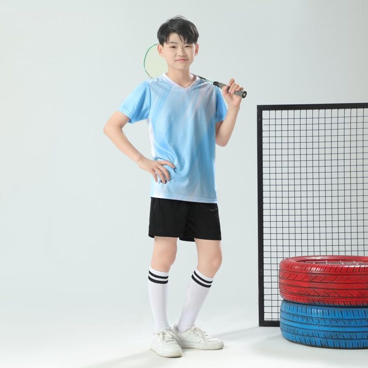 Tricou de fotbal, cu mânecă scurtă, cu decolteu rotund și cu dungi – MODEL 2
