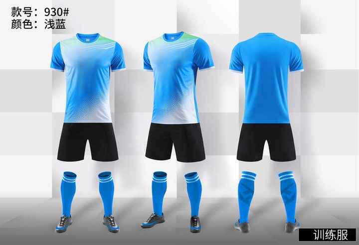 Tricou de fotbal, cu mânecă scurtă, cu decolteu rotund și cu dungi – COMBO 3