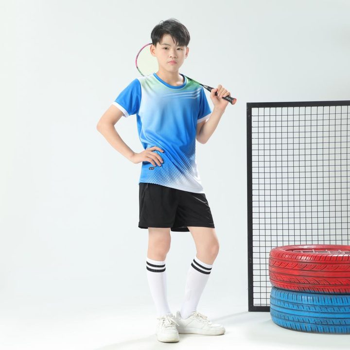 Tricou de fotbal, cu mânecă scurtă, cu decolteu rotund și cu dungi – MODEL 3