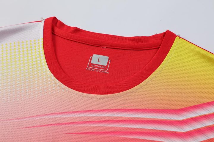 Tricou de fotbal, cu mânecă scurtă, cu decolteu rotund și cu dungi – DETAIL 2
