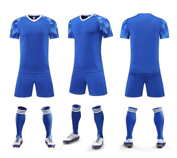 Maglia da calcio a maniche corte con scollo a V con motivo geometrico – COMBO 3