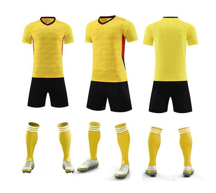 Tricou de fotbal, cu mânecă scurtă, cu decolteu în V și cu dungi – COMBO 6