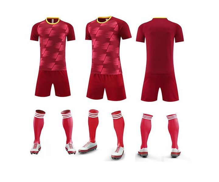 Tricou de fotbal, cu mânecă scurtă, cu decolteu rotund și cu dungi – COMBO 2