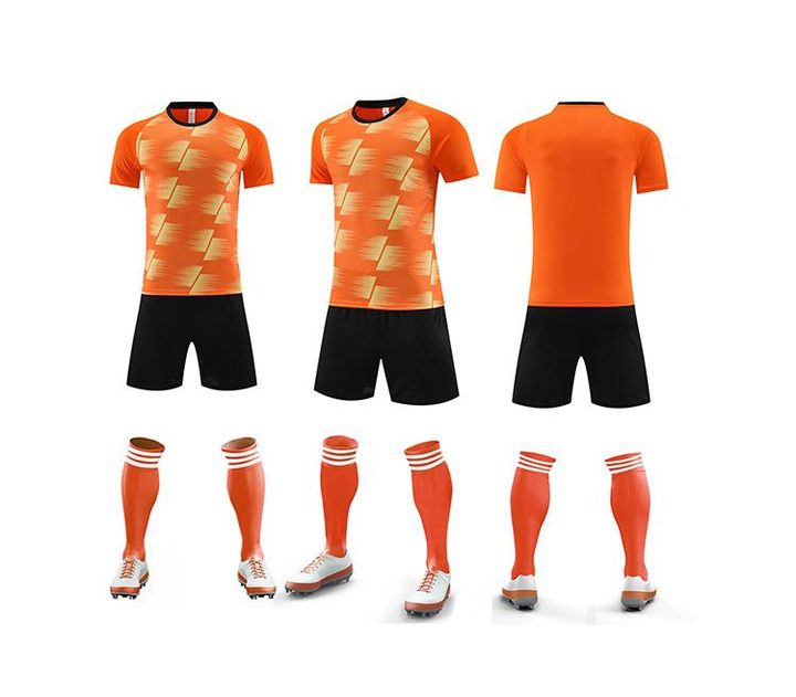 Tricou de fotbal, cu mânecă scurtă, cu decolteu rotund și cu dungi – COMBO 4