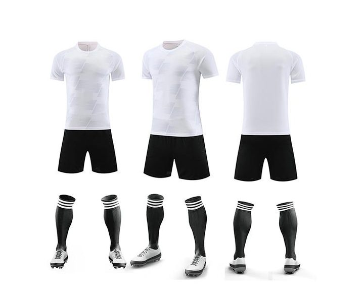 Tricou de fotbal, cu mânecă scurtă, cu decolteu rotund și cu dungi – COMBO 1