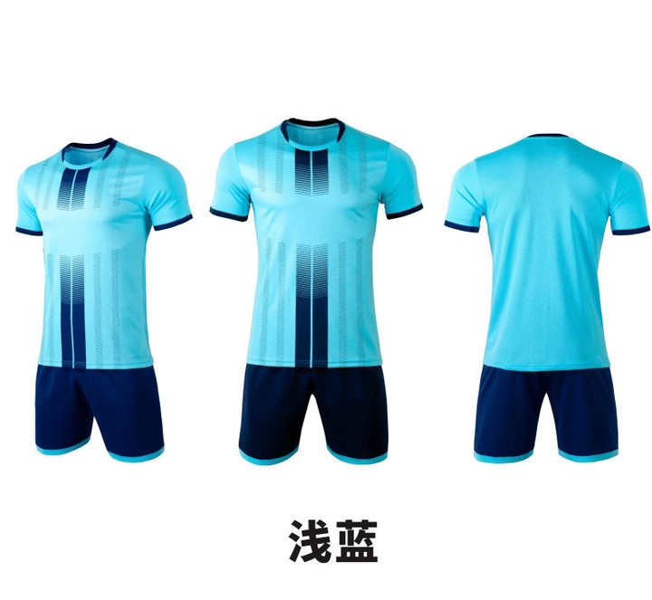 Maglia da calcio a maniche corte con girocollo con righe – COMBO 2