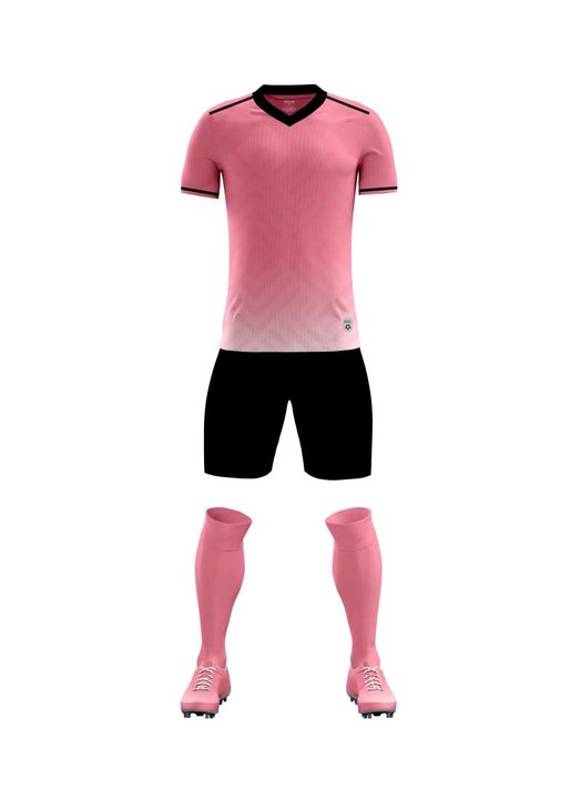 Kurzarm-Fußballtrikot mit V-Ausschnitt und Farbverlauf – FRONT 3