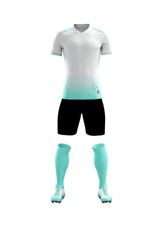 Kurzarm-Fußballtrikot mit V-Ausschnitt und Farbverlauf – FRONT 4