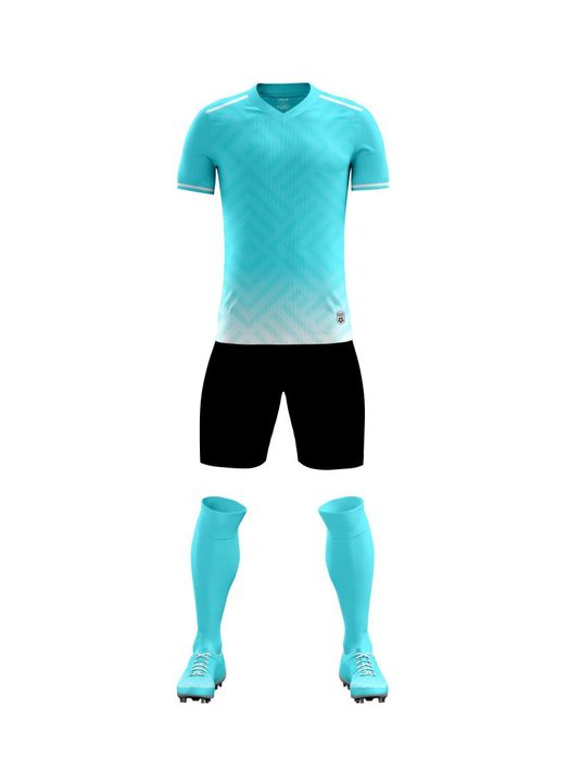 Kurzarm-Fußballtrikot mit V-Ausschnitt und Farbverlauf – FRONT 5