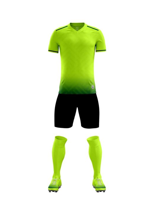 Kurzarm-Fußballtrikot mit V-Ausschnitt und Farbverlauf – FRONT 6