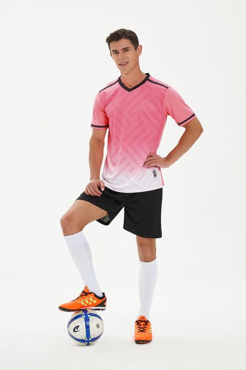 Kurzarm-Fußballtrikot mit V-Ausschnitt und Farbverlauf – MODEL 4
