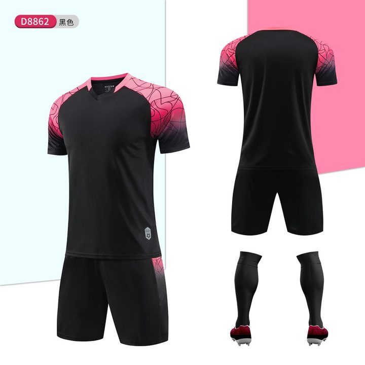 V-neck Short Sleeve Gradient Soccer Jersey – COMBO 3