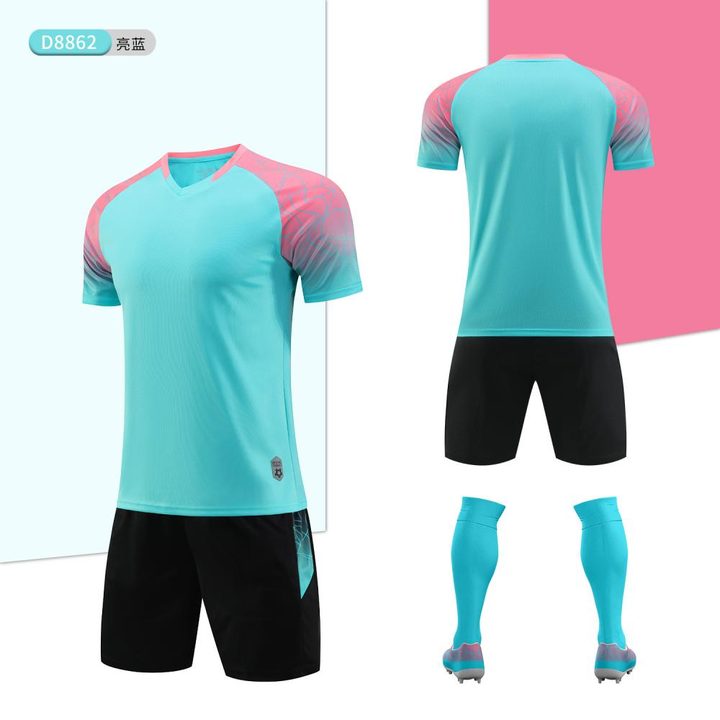 V-neck Short Sleeve Gradient Soccer Jersey – COMBO 4