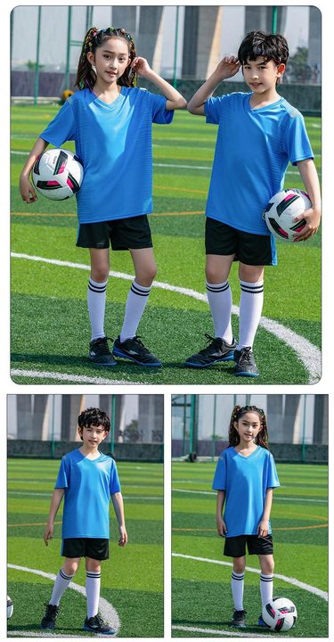 Camisa de futebol de manga curta com gola V com listras – MODEL 3