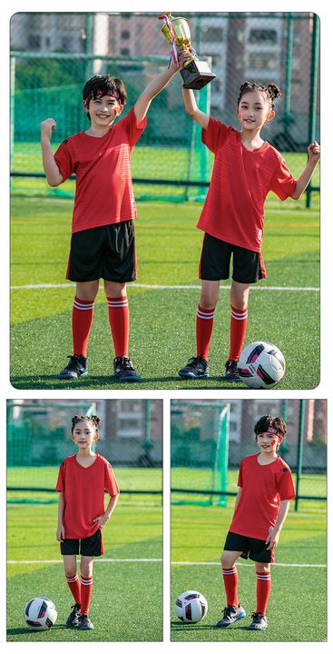Camisa de futebol de manga curta com gola V com listras – MODEL 4
