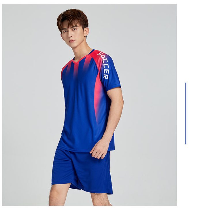 Tricou de fotbal, cu mânecă scurtă, cu decolteu rotund și cu dungi – MODEL 2