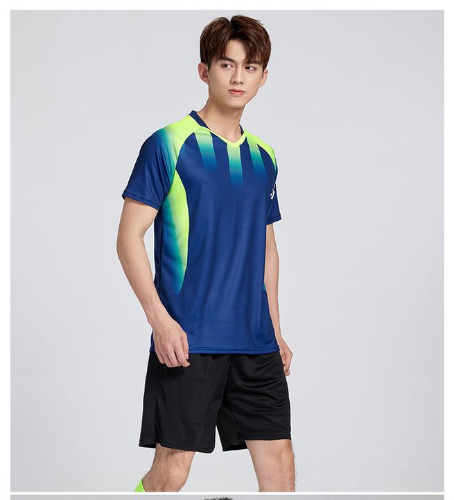 Tricou de fotbal, cu mânecă scurtă, cu decolteu rotund și cu dungi – MODEL 4