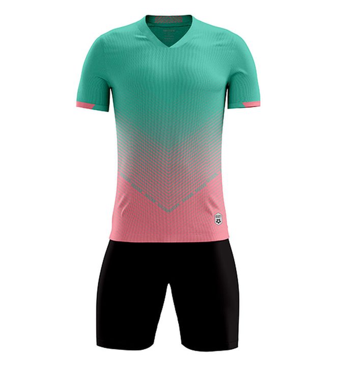 Tricou de fotbal, cu mânecă scurtă, cu decolteu în V și cu degrade – FRONT 6