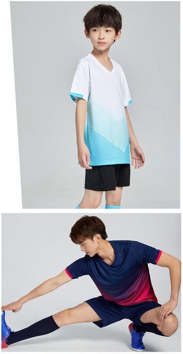 Tricou de fotbal, cu mânecă scurtă, cu decolteu în V și cu degrade – MODEL 3
