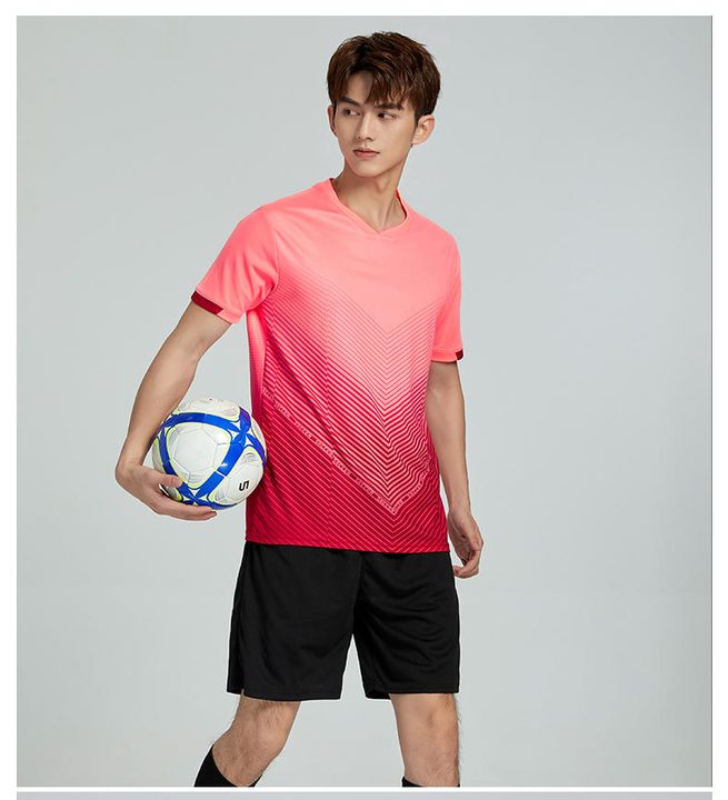 Tricou de fotbal, cu mânecă scurtă, cu decolteu în V și cu degrade – MODEL 5