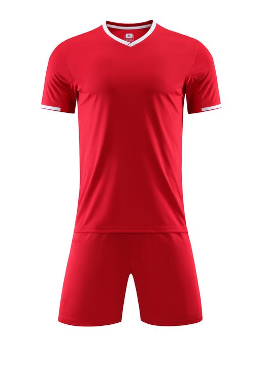 V-neck Short Sleeve Striped Soccer Jersey – FRONT 3