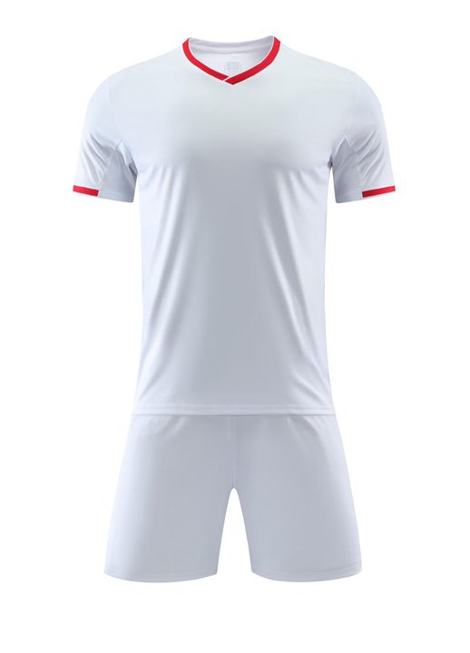 V-neck Short Sleeve Striped Soccer Jersey – FRONT 2
