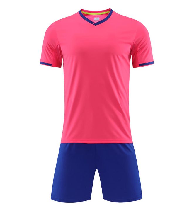 V-neck Short Sleeve Striped Soccer Jersey – FRONT 4