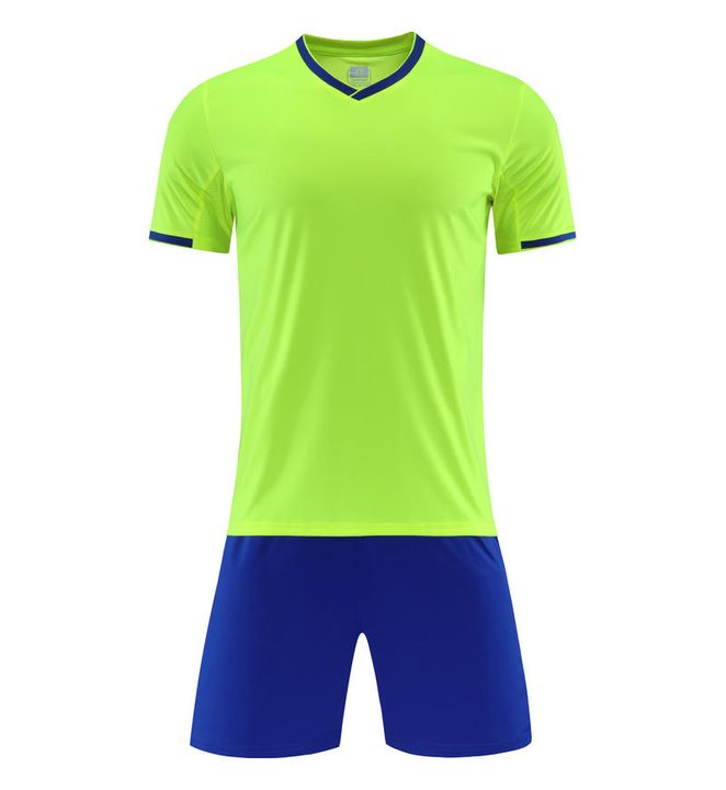 V-neck Short Sleeve Striped Soccer Jersey – FRONT 5