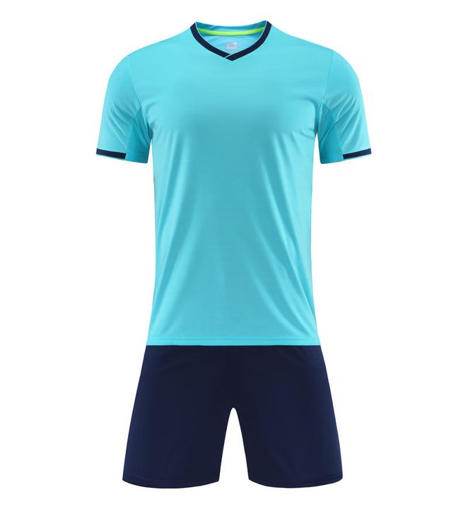 V-neck Short Sleeve Striped Soccer Jersey – FRONT 8