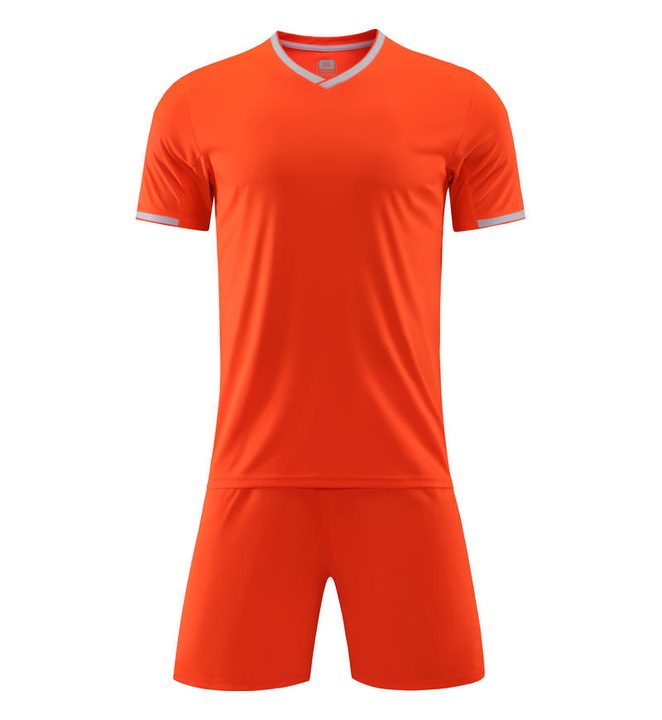 V-neck Short Sleeve Striped Soccer Jersey – FRONT 7