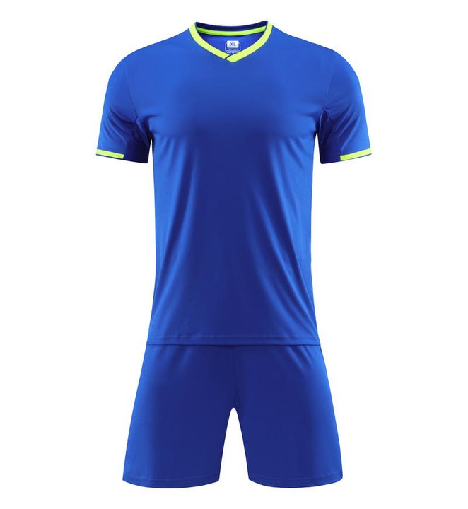 V-neck Short Sleeve Striped Soccer Jersey – FRONT 6