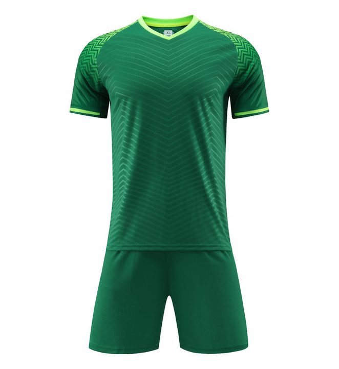 قميص كرة قدم بـأكمام قصيرة ياقة V خطوط – FRONT 1