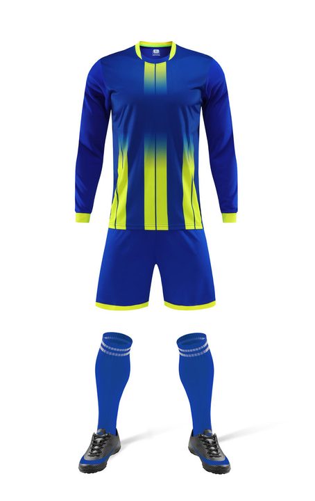 Maillot de football à manches longues avec col rond à dégradé – FRONT 4