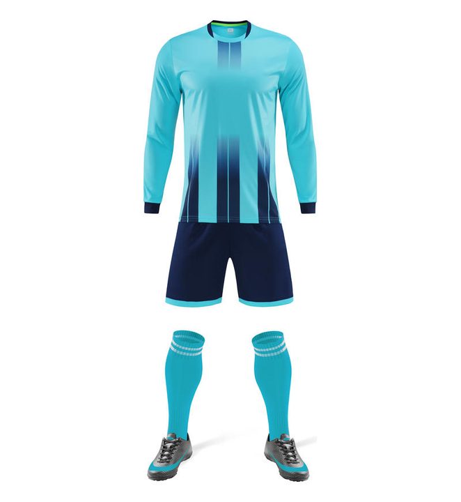 Maillot de football à manches longues avec col rond à dégradé – FRONT 6