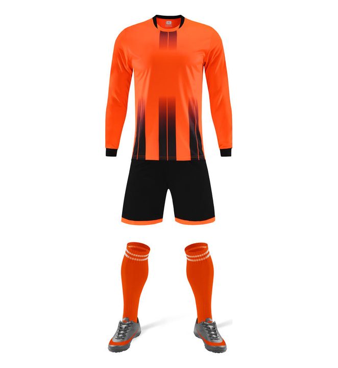 Maillot de football à manches longues avec col rond à dégradé – FRONT 5