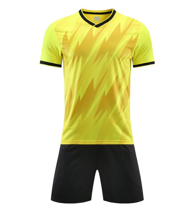 Kurzarm-Fußballtrikot mit V-Ausschnitt und Streifen – FRONT 8
