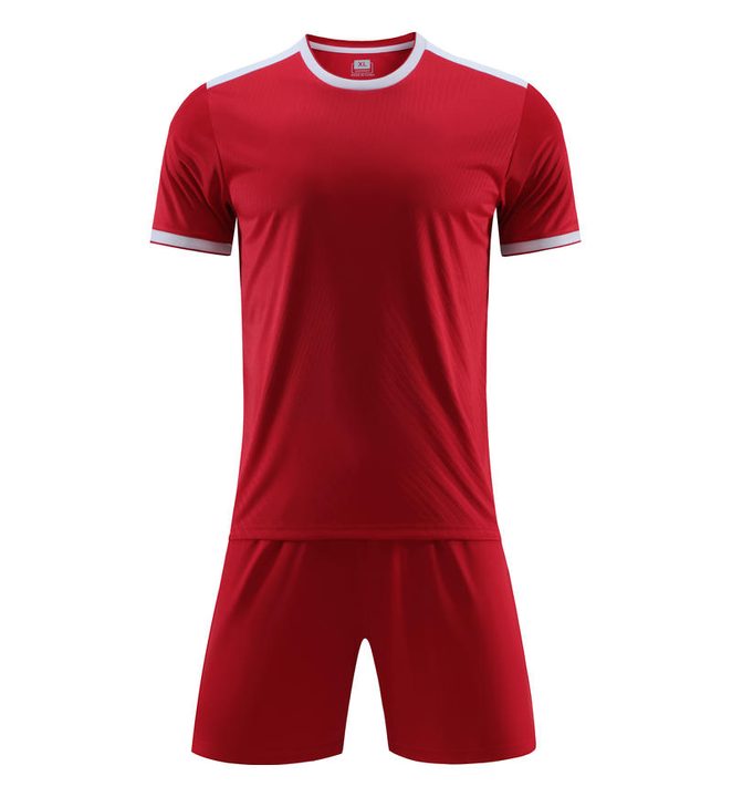Maglia da calcio a maniche corte con girocollo con righe – FRONT 1