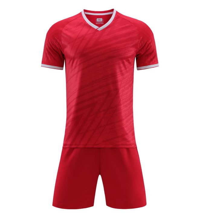 Maglia da calcio a maniche corte con scollo a V con righe – FRONT 1