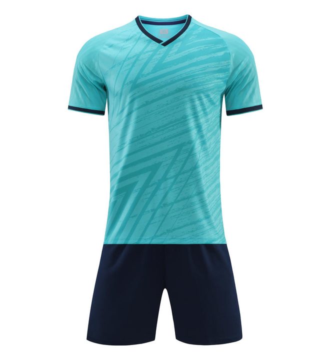 Maglia da calcio a maniche corte con scollo a V con righe – FRONT 4
