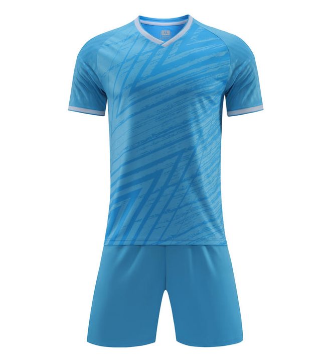 Maglia da calcio a maniche corte con scollo a V con righe – FRONT 5