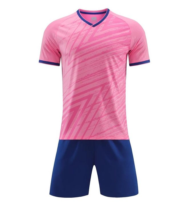 Maglia da calcio a maniche corte con scollo a V con righe – FRONT 3
