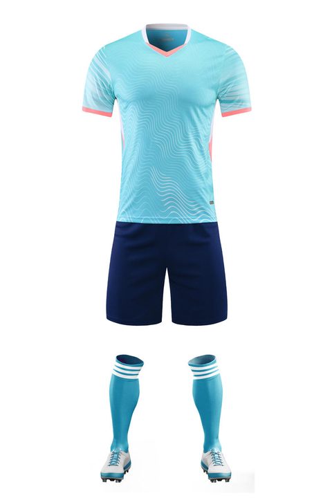 Maglia da calcio a maniche corte con scollo a V con righe – FRONT 1