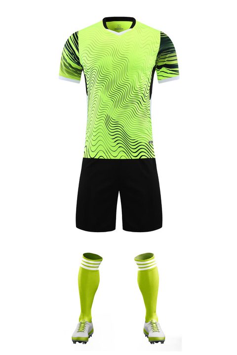 Maglia da calcio a maniche corte con scollo a V con righe – FRONT 4