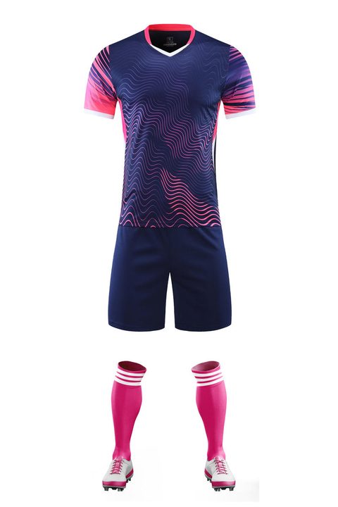 Maglia da calcio a maniche corte con scollo a V con righe – FRONT 5