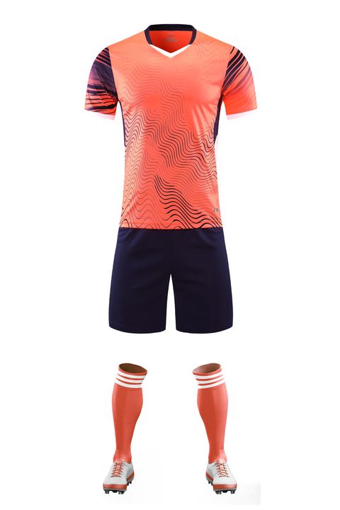 Maglia da calcio a maniche corte con scollo a V con righe – FRONT 6